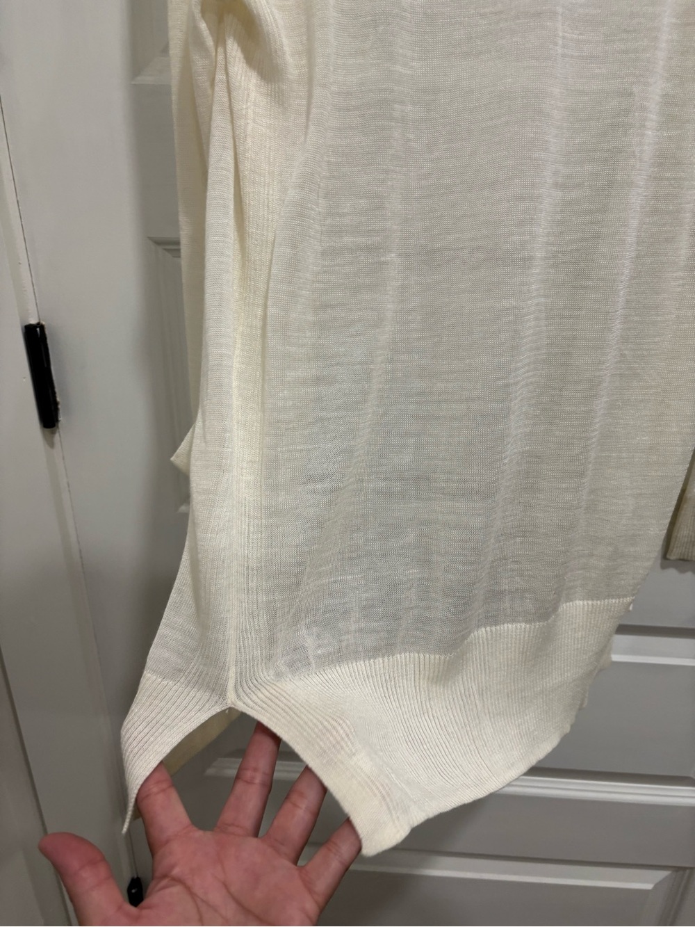 LOFT Cream Open-Front Lightweight Cardigan - Picture 5 of 5